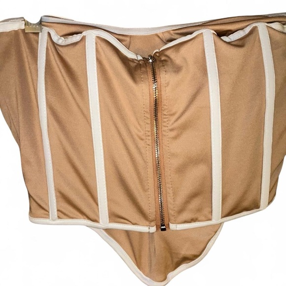 Women Strapless Corset Top Open Back Push Up Bustier Top Size S - Picture 3 of 6